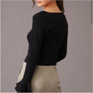 Maeve Black Long Sleeve Blouse